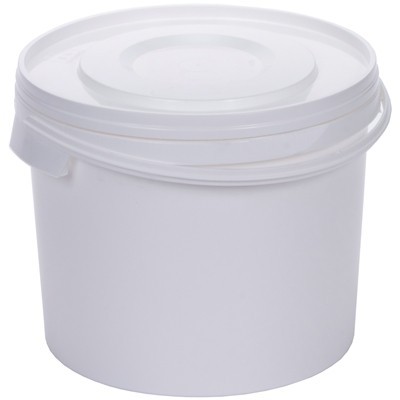 610398: Seau avec couvercle - 10,7 l - BLANC