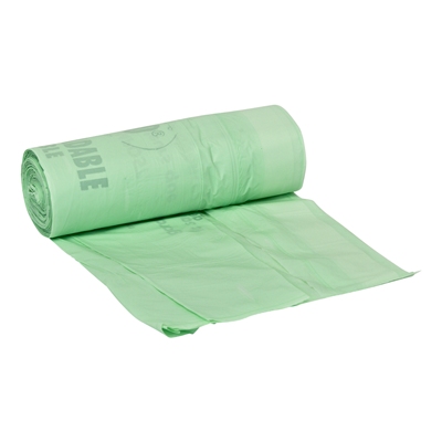 650912: Sac poubelle biodégradable à lien coulissant - 50 x 65 cm - 18µ - 30 l - rouleau 25 pièces