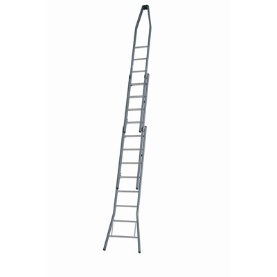 660899: Échelle de laveurs de vitres 3 éléments modèle en pointe - 9 + 9 + 9 marches - 3,43/6,70 m - 22 kg