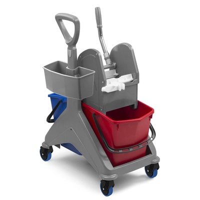 710415: Chariot double avec presse - 2 x 15 l