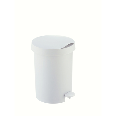 750102: Poubelle à pédale en plastique - 5 l - BLANC