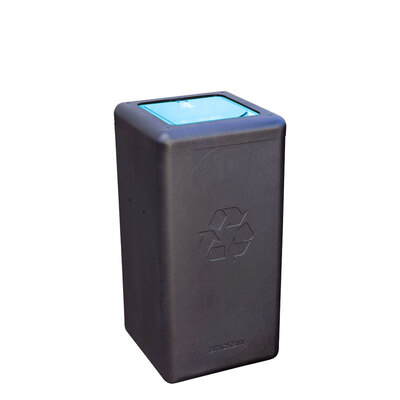 750093: Bomabin Select Brick - 65 l - NOIR - couvercle fermé BLEU
