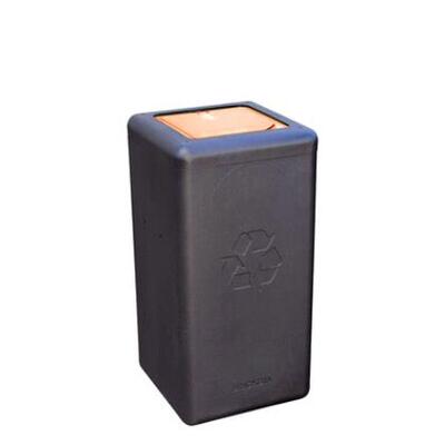 750093: Bomabin Select Brick - 65 l - NOIR - couvercle fermé ORANGE