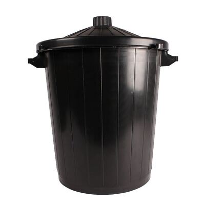 750268: Tonneau en plastique avec couvercle - 80 l - NOIR