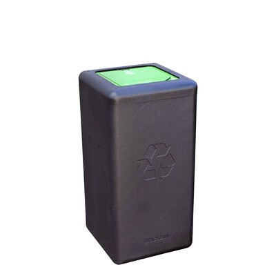 750295: Bomabin Select Brick - 65 l - NOIR - couvercle fermé VERT
