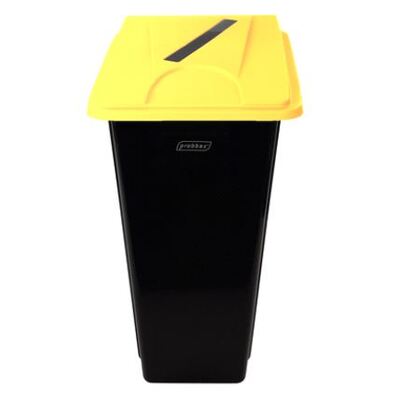 750398: Bomabin Select Flat avec couvercle papier - 60 l - NOIR - couvercle JAUNE