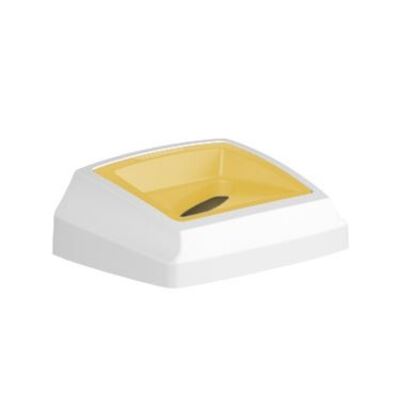 750416: Couvercle pour Bomabin Select Fit - 50 l - BLANC/JAUNE - ouverture papier