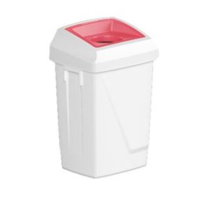 750428: Bomabin Select Fit - 50 l - BLANC - couvercle rond ROUGE