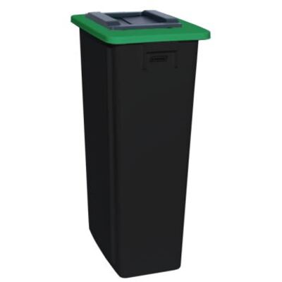 750436: Bomabin Select Flat avec couvercle à clapets - 60 l - NOIR - couvercle VERT