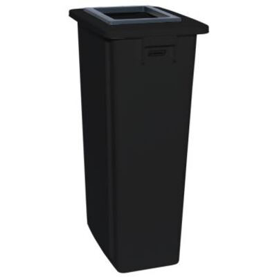 750439: Bomabin Select Flat avec couvercle ouvert - 60 l - NOIR - couvercle NOIR