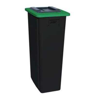 750442: Bomabin Select Flat avec couvercle à clapets - 80 l - NOIR - couvercle VERT