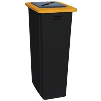 750444: Bomabin Select Flat avec couvercle pour papier - 80 l - NOIR - couvercle JAUNE
