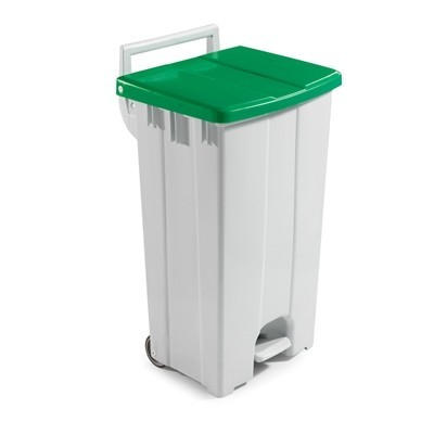 751770: Bomabin Select Pedal Classic - 90 l - BLANC - couvercle VERT