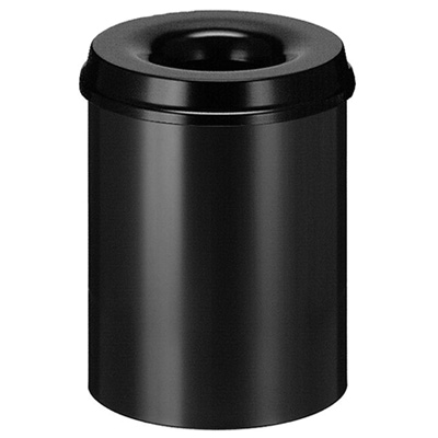 752515: Poubelle anti-feu en métal - 15 l - NOIR