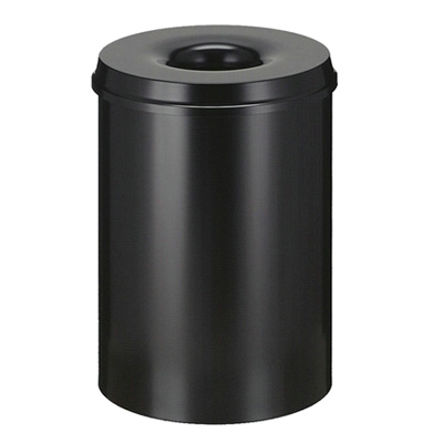 752530: Poubelle anti-feu en métal - 30 l - NOIR