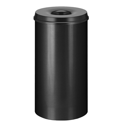 752550: Poubelle anti-feu en mtal - 50 l - NOIR