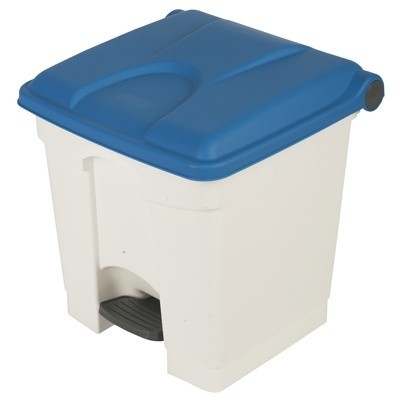 755424: Bomabin Select Pedal Classic - 30 l - BLANC - couvercle BLEU