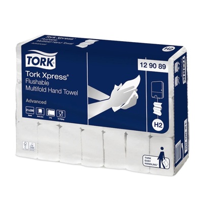 770092: Tork Adv Xpress Multifold soluble Essuie-mains - 2 plis - 24 x 21,3 cm - 21 x 200 pièces - BLANC - 129089