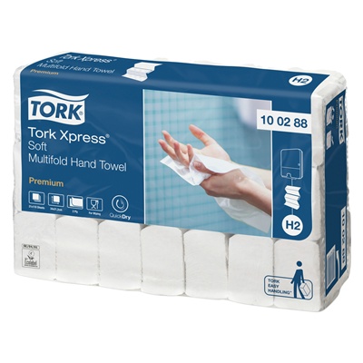 779055: Tork Xpress Soft Multifold Hand Towel Premium - 2 plis - 34 x 21,2 cm - 21 x 110 pièces - 100288