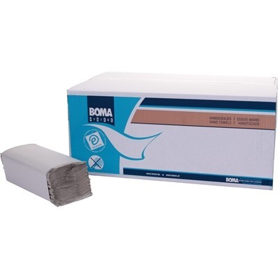 773018: Essuie-mains Singlefold - tissu recyclé - 1 pli - 23 x 25 cm - GRIS - 5000 pièces (20x250)