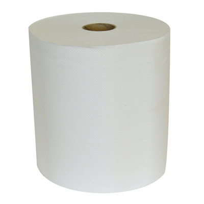 774955: Bobine d'essuyage - tissu pur - 3 plis - 100 m x 20 cm - BLANC - 6 rouleaux