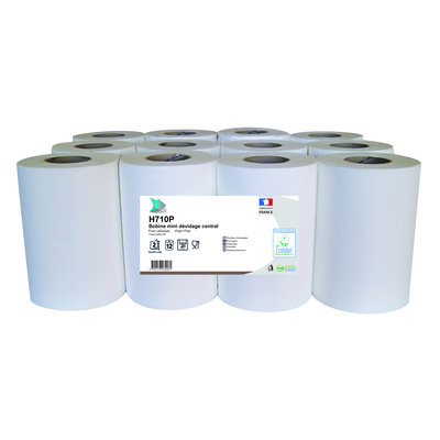 774729F: Mini Centerfeed Multiroll - tissu pur - 2 plis - 50 m x 20 cm - BLANC - 12 rouleaux