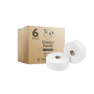 776000: Papier hyginique Maxi Jumbo - papier bambou - 2 plis - 300 m - BLANC - 6 rouleaux - Cheeky Panda