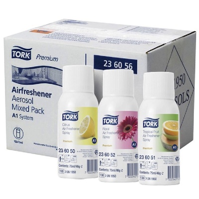 T236055: Tork Premium Airfreshener Aerosol Mixed Pack - 12 x 75 ml - 236056